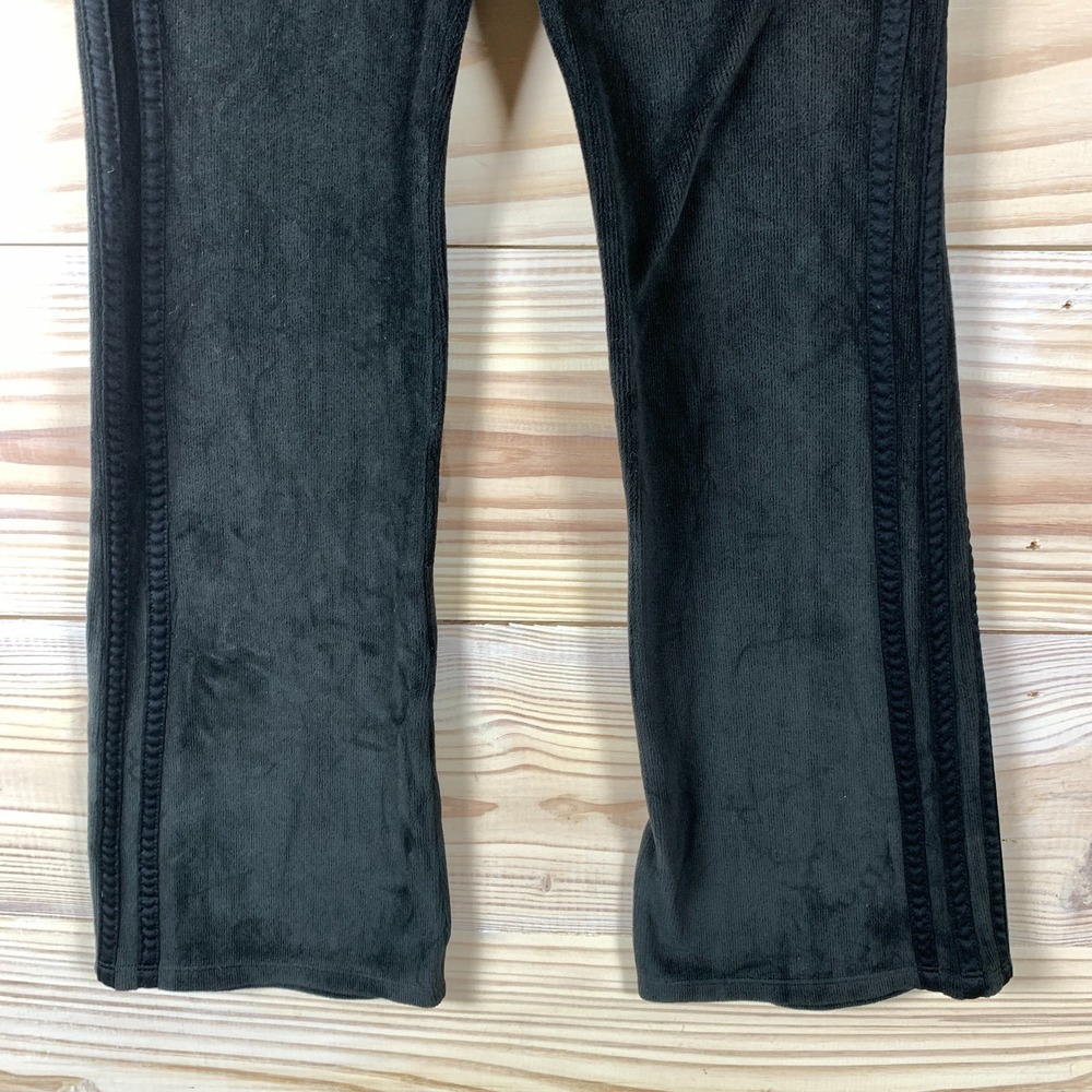 Adidas Pants Girls Small 7/8 Velour Flare Pull On Legging Slim Fit Hippie Sports - Picture 3 of 9